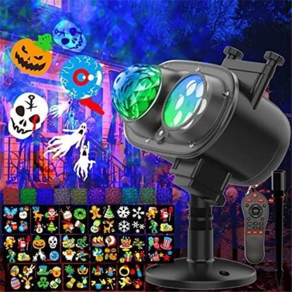2-in-1Holiday Light Projector with 16 All Seasons Slides, 10 Colors, Waterproof - Picture 1 of 6